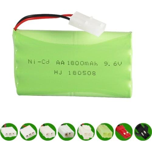 9.6V 1800mAh NI-CD Battery For Remote control Toys cars boat Trucks Guns accessories 9.6 V battery pack SM/JST/EL-2P/tamiya Plug