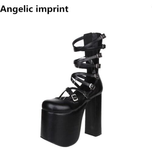 Angelic imprint mori girl lolita punk shoes woman cosplay shoes lady super high heels Pumps women dress party shoes 33-47 15cm