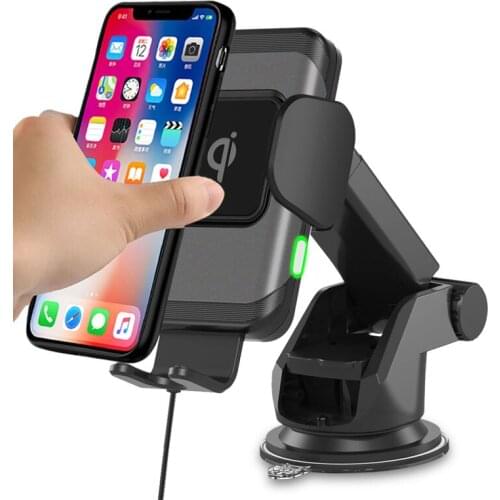 Wireless car charger for iphonex xs automatic induction qi wireless car holder for samsung s8 s9 rotatable car charger bracket
