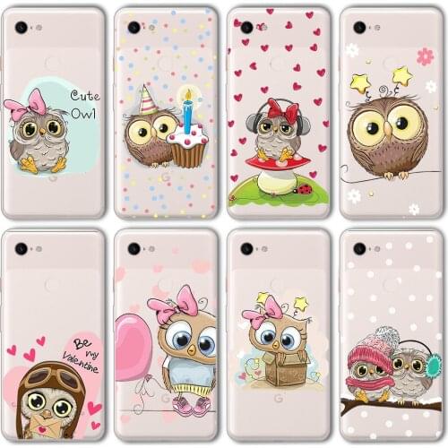 Ciciber Funda Case for Google Pixel 5 4 3 2 XL Luxury Animal Owl Cute Funny Kitten Soft Silicone for Google Pixel 4a 3a XL Coque
