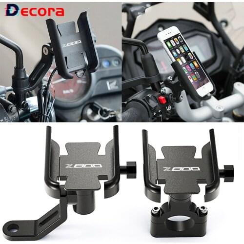 Z800 Logo For KAWASAKI Z800 Z 800 Motorcycle Handlebar Mobile Phone Holder GPS Stand Bracket Accessories 2013 2014 2015 2016