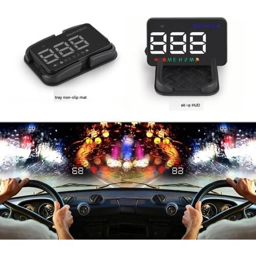 Car head up display Over Speed Alarm Adaptor A5 HUD digital car speedometer projection on the windshield