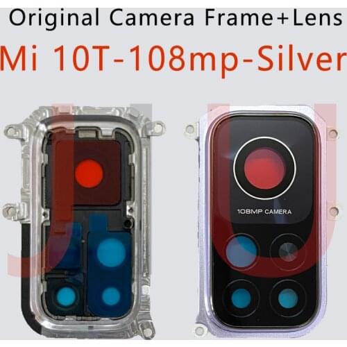 For Xiaomi Mi10t mi 10t pro Back Camera Glass Lens with Frame Main Rear Glass Lens Whith Adhesive For Mi 10T pro