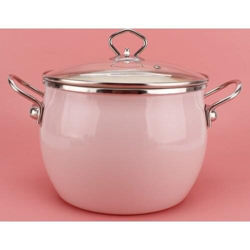 Casserole Macaron Color Enamel Enamel High-style Soup Pot Stew Pot Gas Induction Cooker General
