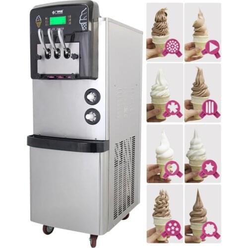 36-42L/H Commercial Soft Ice Cream Machine 3 Flavors Mixed taste 3300W R22/R134A Vertical Ice Cream Maker Electric 110V/220V Hot