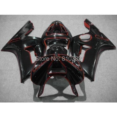 Custom Motorcycle Fairing kit for KAWASAKI Ninja ZX6R 03 04 ZX6R 636 2003 2004 Cool red gloss black Fairings set +gifts SQ04