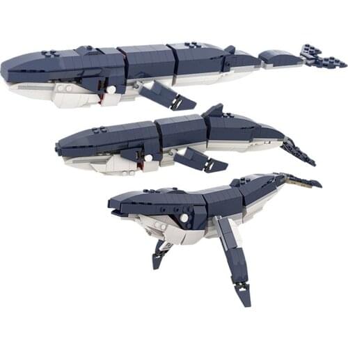 Building Block DIY Whales Bricks MOC Sea shark 7 in 1 City Ocean Polar Zoo Series Animal Killer Model Toys Kids Education Gifts