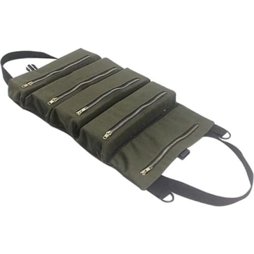 Multi-purpose Tool Roll Up Canvas Storage Bag Key Pouch Car Hang Zipper Carrier 40JA