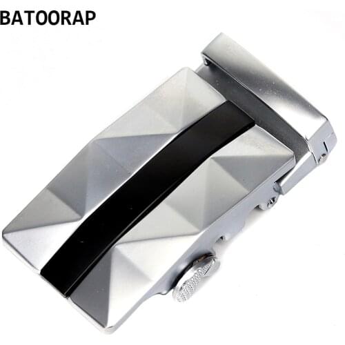 Men Belt Automatic Buckle Metal Silver Fashion Brand Strap Buckle Free Belt Durable Fits In 3.5 CM Ratchet Belts