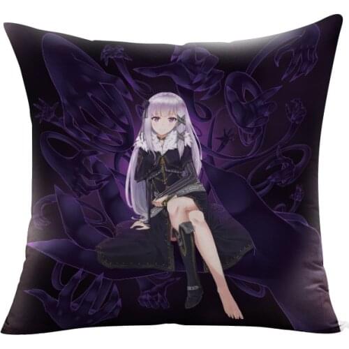 Anime Re:Life in a different world from zero Two-sided pattern Soft nap Plush Square throw pillow