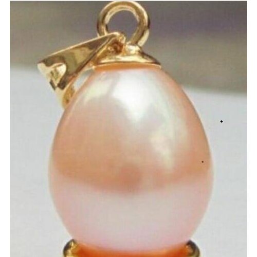 Natural Drop 8-9mm AAA+++ Peacock Black White Pink Black South Sea Pearl Pendant 14K yellow Gold