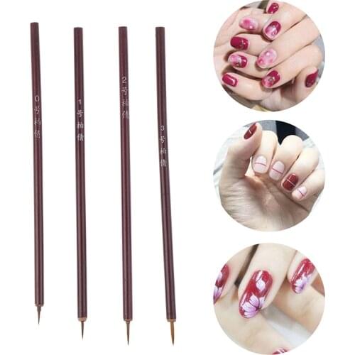 New Small Brush Nail Tools Bamboo Handle Nail Art Painting Brushes Nail Liner Brush DIY Manicure