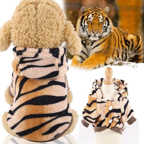 New Autumn Winter Warm Pet Clothes Suit Flannel Tiger Transfiguration Button Pet Dog Clothes Pets Acessorios Halloween Costume