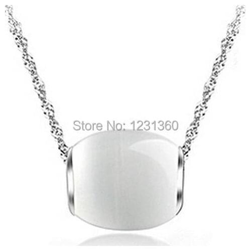 New arrival fashion sterling silver opal pendant necklace womens luck opal Necklace & Pendants.free shipping