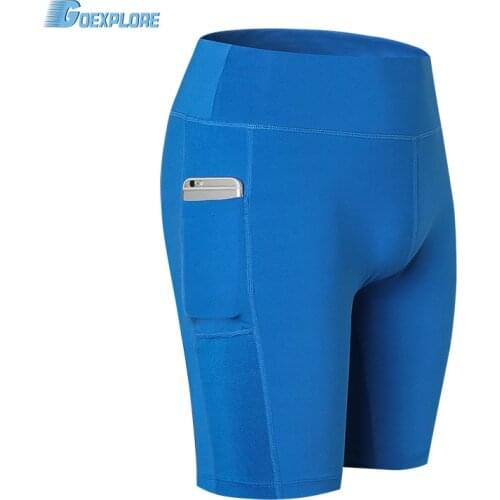 Goexplore Tight Shorts Womens Running Shorts With Pocket Breathable Quick Dry Fitness Yoga Short Trousers Sport Yoga Leggings