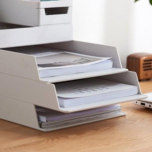 A4 Paper Organizer Document Plastic Case Table Desk Storage Superposition Holder N84A