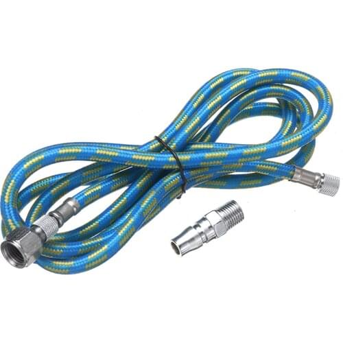Durable 6FT(1.8m) Airbrush Air Hose Tool 1/8"-1/4" Adaptor Fitting Coupling Kit Spray Pen Woven Pipe