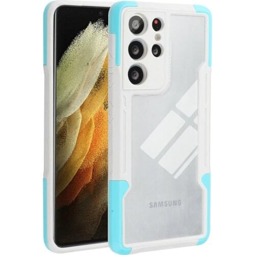 S 21 5G Crystal Case Hybrid Acrylic Back Panel for Samsung Galaxy S21 Ultra Case Samsung S21 Plus 2021 Bumper Cover Shockproof