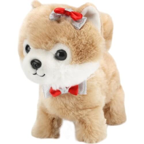 Robot Dog Sound Control Interactive Dog Electronic Plush Pet Toys Walk Bark Leash Teddy Toys For Children Birthday Gifts