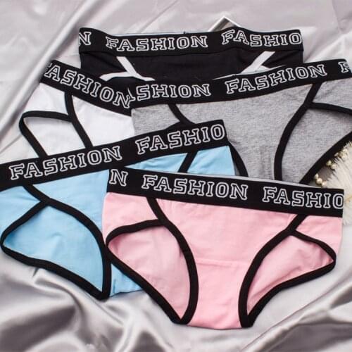 Sporty Cotton Womens Underwear Letter Printed Belt Seamless Panties Sexy Hip-Wrapped Wide-Brimmed Female Briefs Lingerie