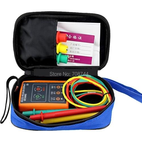 Phase Sequence Rotation Tester Indicator 3 Rotation SM852B Digital LED 60V~600VAC Voltage Phase Detector LED Meter