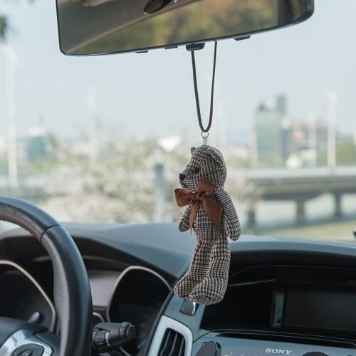 Cars Decoration Ornaments Car Pendant Fabric art cute bear Charms Hanging hoiday Gifts Automobiles Rear View Mirror styling