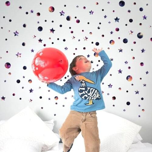 Colorful Dots Star Vinyl Wall Sticker For Kids Room Children Home Decor Decals creative removable Living Room DIY Stickers