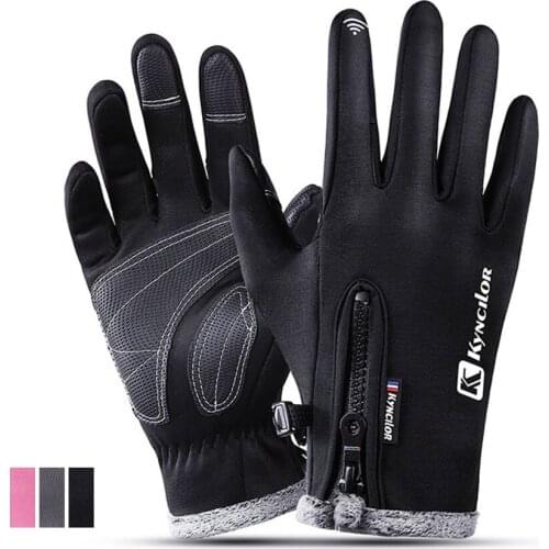 Waterproof Winter Warm Gloves Bicycle Bike Cycling Gloves Ski Running Fleece Full Finger Thermal Warm Autumn Winter Gloves
