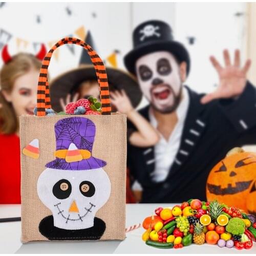 Halloween Candy Buckets Tote Pumpkin Bags Halloween Candy Bag Children Costume Party Tote Kid Party Present Handbag