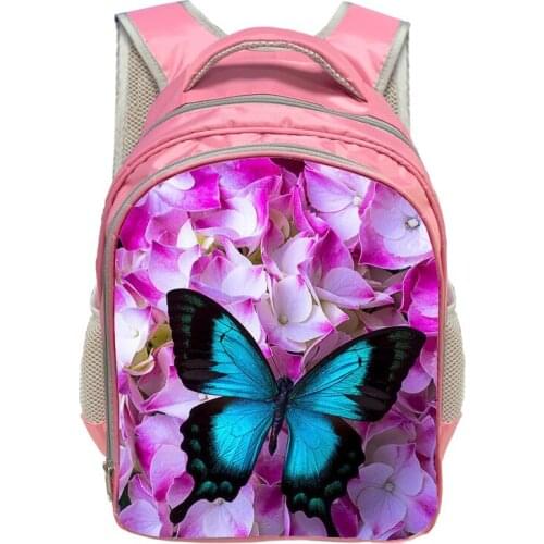 3D Print Beauty Butterfly Pattern 13 Inch Girls School Bags For Student Kids School Backpack Children Book Bags