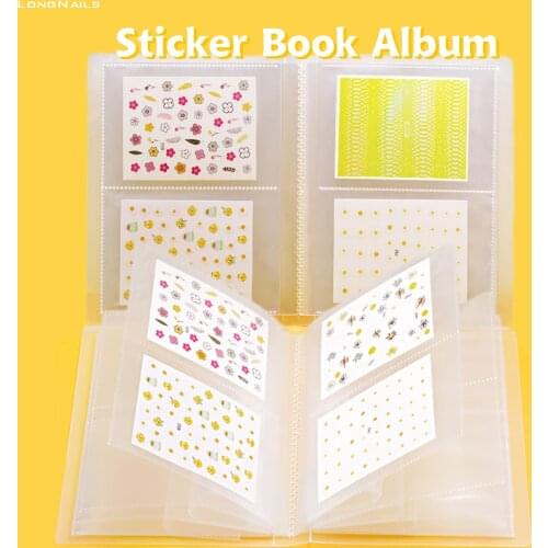 80slots Japanese Matte Sticker Album Book 20pages Nail Pack Storage 3D Sticker Photo Showing Booklet DIY Display Nail Album TD95