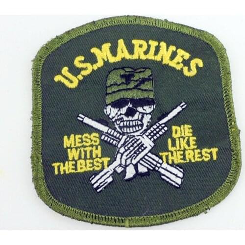 US Marines Mess With The Best, Die Like The Rest Skull Patch