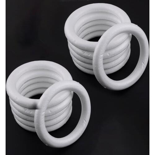 12pcs White 20cm 8" Foam Wreath Ring DIY Craft Floral Art Wedding Party Graduation Ceremony Home Decoration