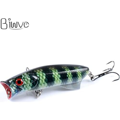 Biwvo Popper Lures Wobbler Crankbait Ice Fishing Plopper Winter Octopus Hard Goods For Fishing Tinsel Swimbait Metal Jig