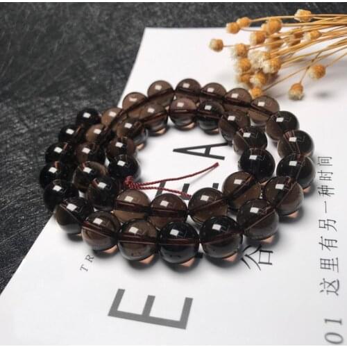 High quality 4mm 6mm 8mm 10mm Black transparent Natural stone Beads Pick Size Loose Bead For Handmade DIY bracelets 2021