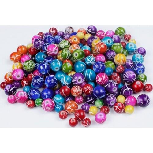 8/10/12mm Round Shape Beads Jewelry Making Acrylic Beads 20-300Pcs/Lot Round Shape Beads Jewelry Making Acrylic Beads