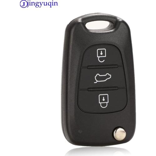Jingyuqin Uncut Blade 3 Buttons Flip Remote Key Shell For HYUNDAI I30 IX35 For Kia K2 K5 Car Keys Blank Case Cover
