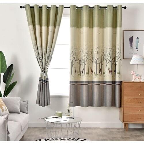 Decorative Short Blackout Curtains for Living Room Bedroom Kitchen Christmas Tree Design Window Drapes