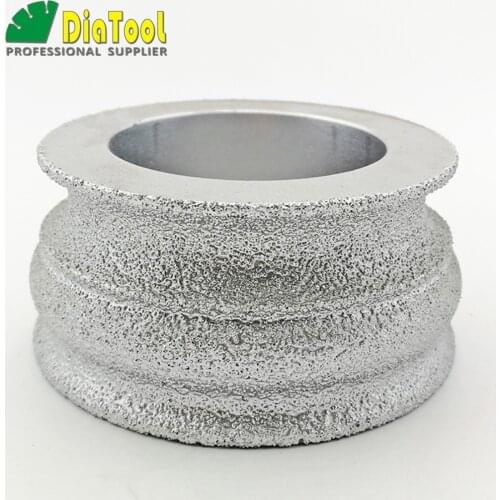 DIATOOL 75mmx35MM Vacuum Brazed Diamond grinding wheel for marble granite and quartz Hand Profile wheel for angle grinder