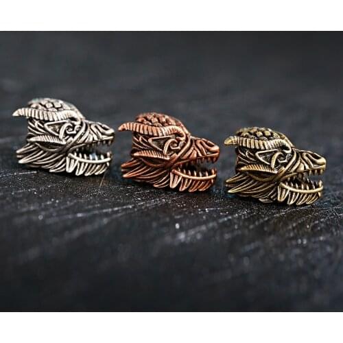 Dragon Lion Beads For Bracelets Materials Making Charms For Jewelry Pendant DIY Craft Animal Bead Spacer Retro Hand Made Kralen