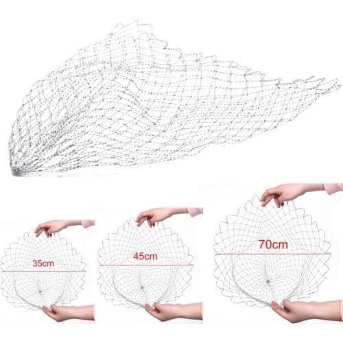 Double Line Braided Mesh Fishing Landing Net Fishing Tools Mesh Hole For Bass Trout Catch Luring Accesorry 35/45/70 cm