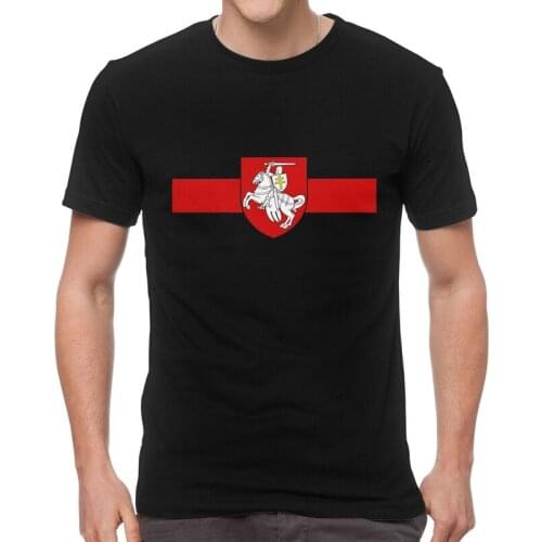 Flag Of Belarus T-shirt Men Novelty T Shirts Short Sleeve Coat of Arms of Belarus Tshirt Cotton Tee Tops Clothing
