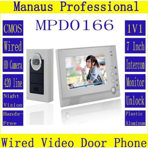 Hot Selling Handfree intercom One to One Video Door Phone Kit Configuration,Smart Home 7" LCD Screen Video Intercom Phone D166a