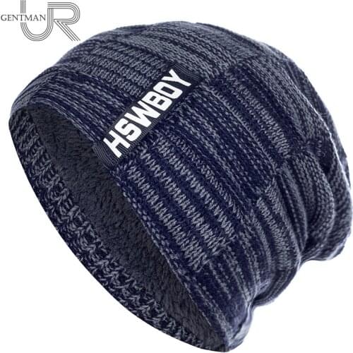 New Unisex Winter Hats For Men & Women Casual Thick Warm Knitted Hats Outdoor Sports Ski Beanie Hats HSWBOY Label Bonnet Cap