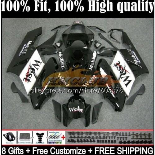 Bodys Injection For HONDA CBR1000 CBR 1000 RR CC 1000CC 50CL.22 CBR1000RR 04 05 CBR 1000RR 2004 2005 OEM Fairings Black west