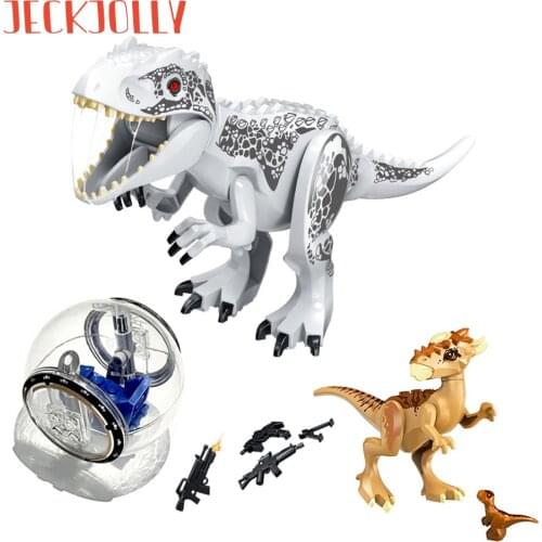 Jurassic World Dinosaur Building Block Toy Figure Indoraptor Velociraptor Triceratop T-Rex Dino Brick Toy Christmas Gift