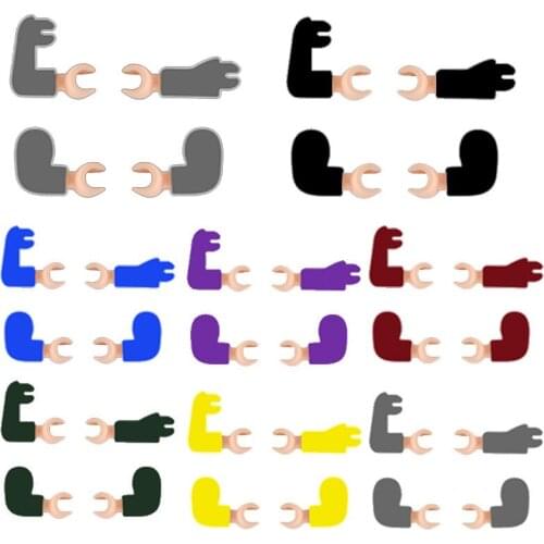 MOC Figures Multicolor Bending Arm Accessories Building Blocks Military Soldier Multifunctional Arm Parts Bricks Toys For Kids