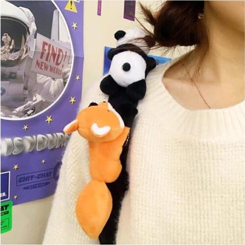 Creative Kawaii Little Fox Brooch Clothes Pin Decoration Plush Doll Bag Pendant Accessories Childrens Birthday Gifts