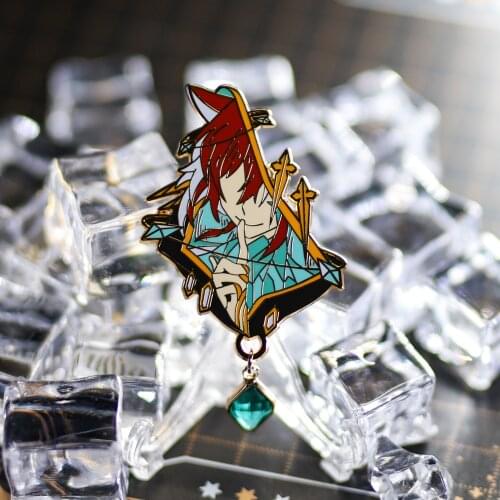 Anime Final Fantasy FF14 G'raha Tia Metal Badge Enamel Button Brooch Pins Cosplay Collection Souvenir Toys 5x4cm