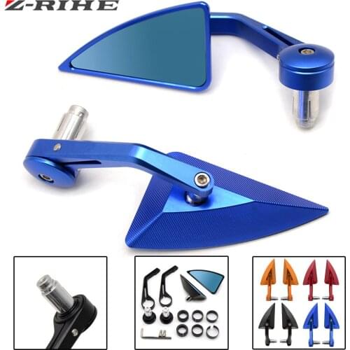 ZRIHE 1 Set Motorcycle Aluminum 7/8" 22mm Bar End Side Rearview Mirror Universal Motorbike Bike Handlebar Rear View Mirrors